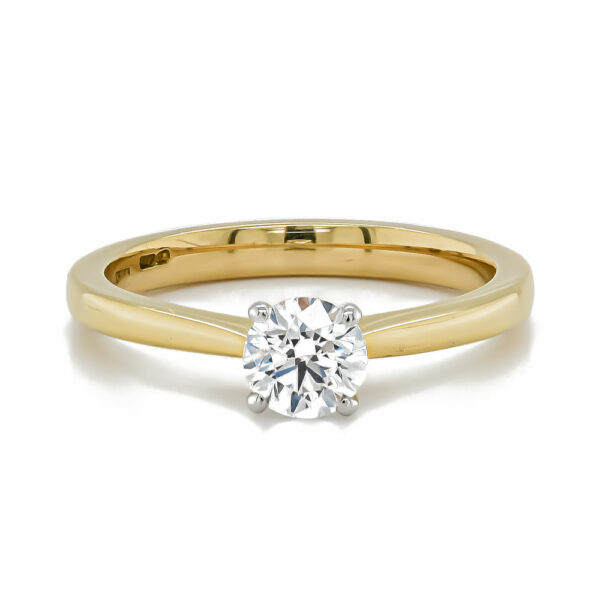 9K Yellow Gold Round Diamond Solitaire Ring